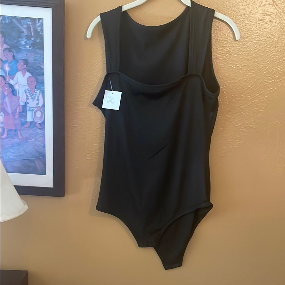 Black Shapewear Bodysuit with Matte Finish